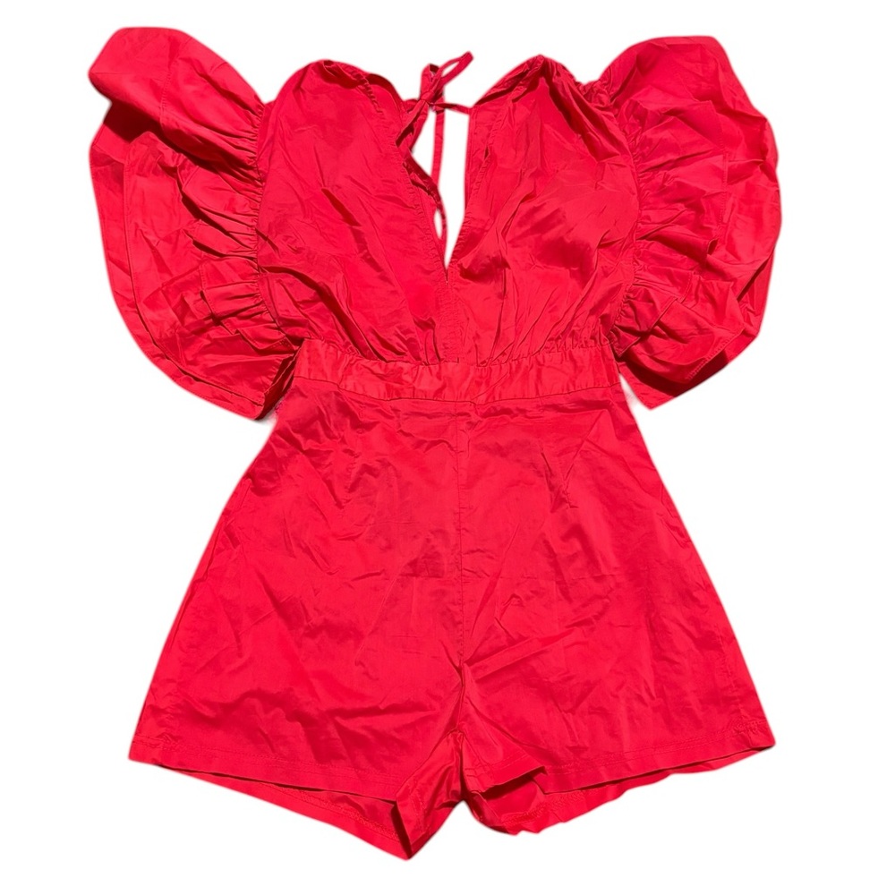 The Sang Romper with Puff Sleeves